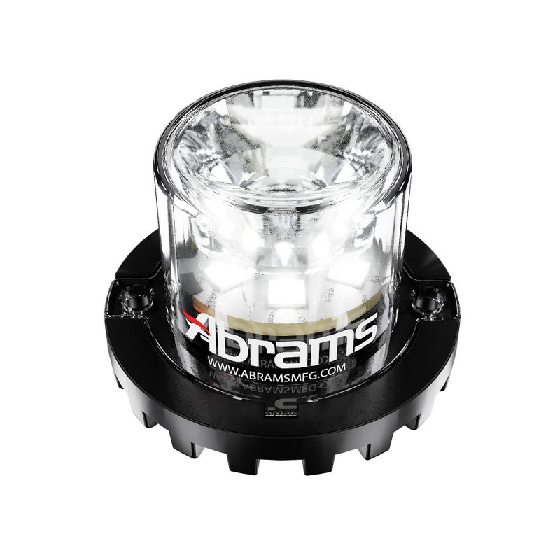 Abrams SAE Class-1 Blaster 360 (White/White) 18W - 6 LED Emergency Vehicle Truck LED Hideaway Surface Mount Strobe Warning Light - Image 1